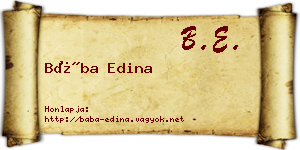 Bába Edina névjegykártya